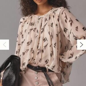 Maeve Long-Sleeve Pleated Peasant Blouse ✨